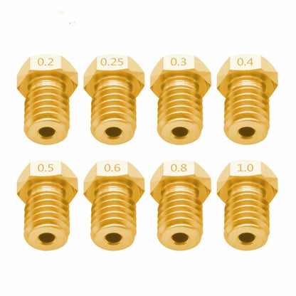 8 PCS Bugatti 3D Printer Accessories E3D-V5 V6 Nozzle M6 Thread Consumables Hot Nozzle, Size:1.75/0.35mm - Consumer Electronics by buy2fix | Online Shopping UK | buy2fix