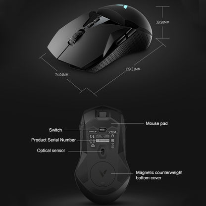 Rapoo VT950Q 16000 DPI 11 Buttons  Gaming Display Programming Wireless Gaming Mouse, Support Qi Wireless Charging(Black) - Wireless Mice by buy2fix | Online Shopping UK | buy2fix