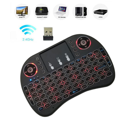 Support Language: Russian i8 Air Mouse Wireless Backlight Keyboard with Touchpad for Android TV Box & Smart TV & PC Tablet & Xbox360 & PS3 & HTPC/IPTV - MINI PC Accessories & Gadgets by buy2fix | Online Shopping UK | buy2fix