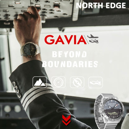 North Edge GAVIA Men Outdoor Sport 50m Waterproof Smart Digital Watch Diving Watch, Support Barometer & Pedometer(Silver) - Sport Watches by NORTH EDGE | Online Shopping UK | buy2fix