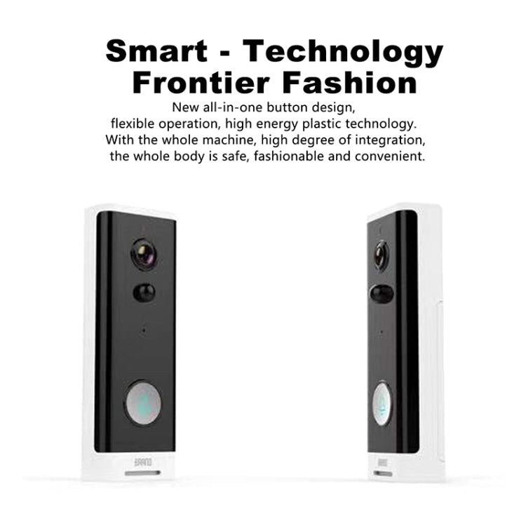 M200A 1080P WiFi Intelligent Round Button Video Doorbell, Support Infrared Motion Detection & Adaptive Rate & Two-way Intercom & Remote / PIR Wakeup(White) - Security by buy2fix | Online Shopping UK | buy2fix