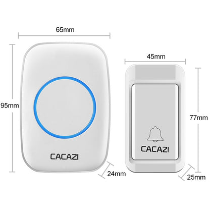 CACAZI A10G One Button Three Receivers Self-Powered Wireless Home Cordless Bell, UK Plug(White) - Wireless Doorbell by CACAZI | Online Shopping UK | buy2fix