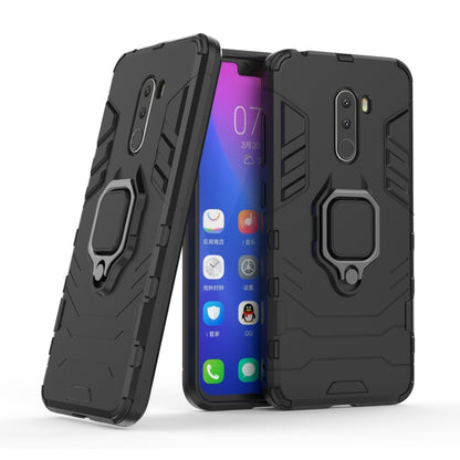 PC + TPU Shockproof Protective Case with Magnetic Ring Holder for Xiaomi Pocophone F1(Black) - Xiaomi Accessories by buy2fix | Online Shopping UK | buy2fix