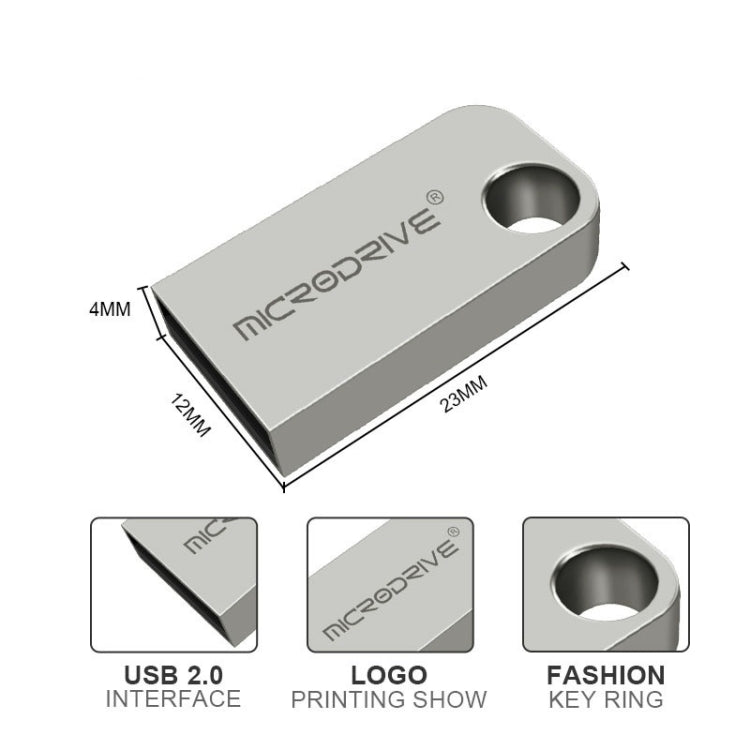 MicroDrive 32GB USB 2.0 Mini Semi-circular Metal U Disk - USB Flash Drives by MicroDrive | Online Shopping UK | buy2fix