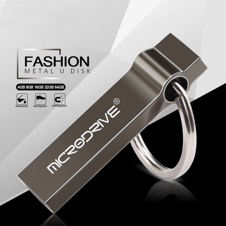 MicroDrive 16GB USB 2.0 Metal Keychain U Disk (Grey) - Computer & Networking by MicroDrive | Online Shopping UK | buy2fix